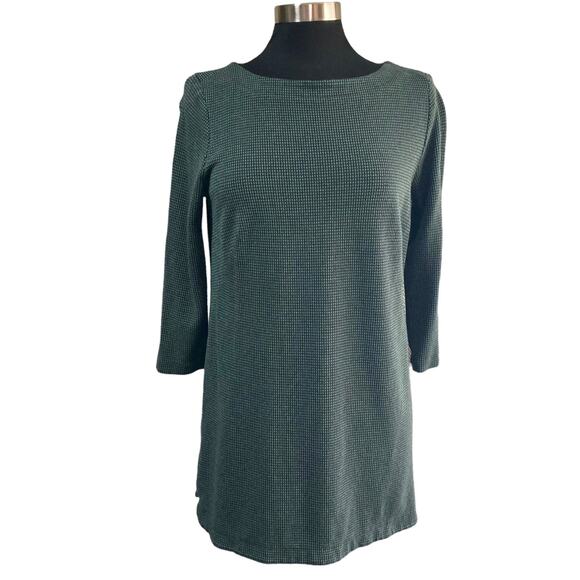 J. Jill Ponte Knit Green Tweed Pattern Long Sleeve Tunic Top MEDIUM Fall Basic - Picture 1 of 9